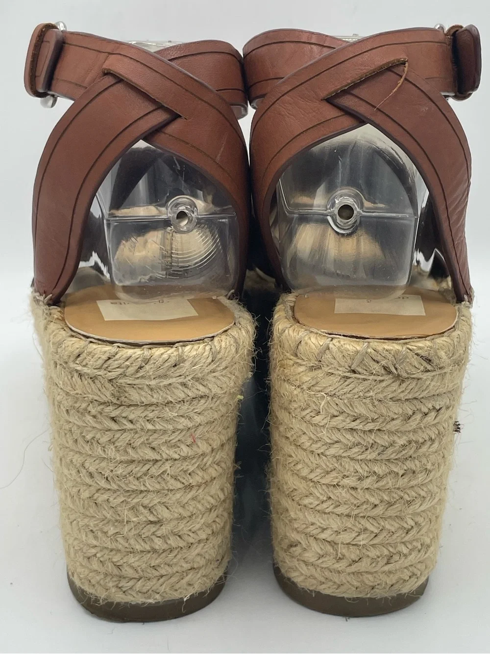 Dolce Vita Carsie Leather Espadrille Wedge Sandals in Brown.